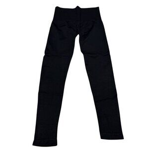 ASSETS by SPANX Seamless Black Ankle Leggings Pull-On Nylon Blend Size M